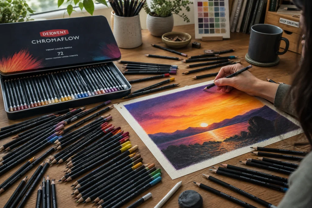 Derwent Chromaflow colored pencils 72 set